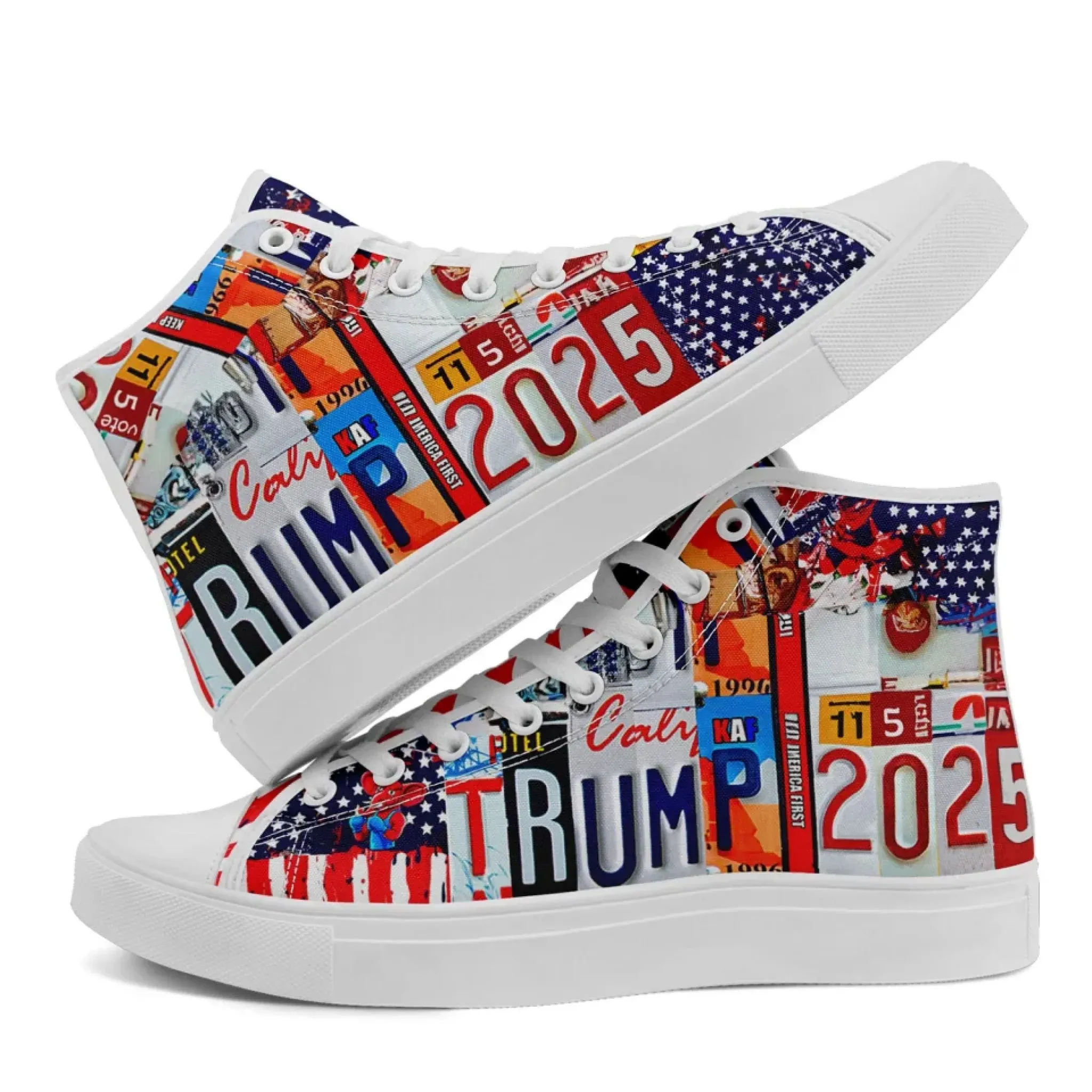 Personalized Trump 2025 Sneakers, Custom Stylish High Top Shoes, Comfortable Unisex Shoes