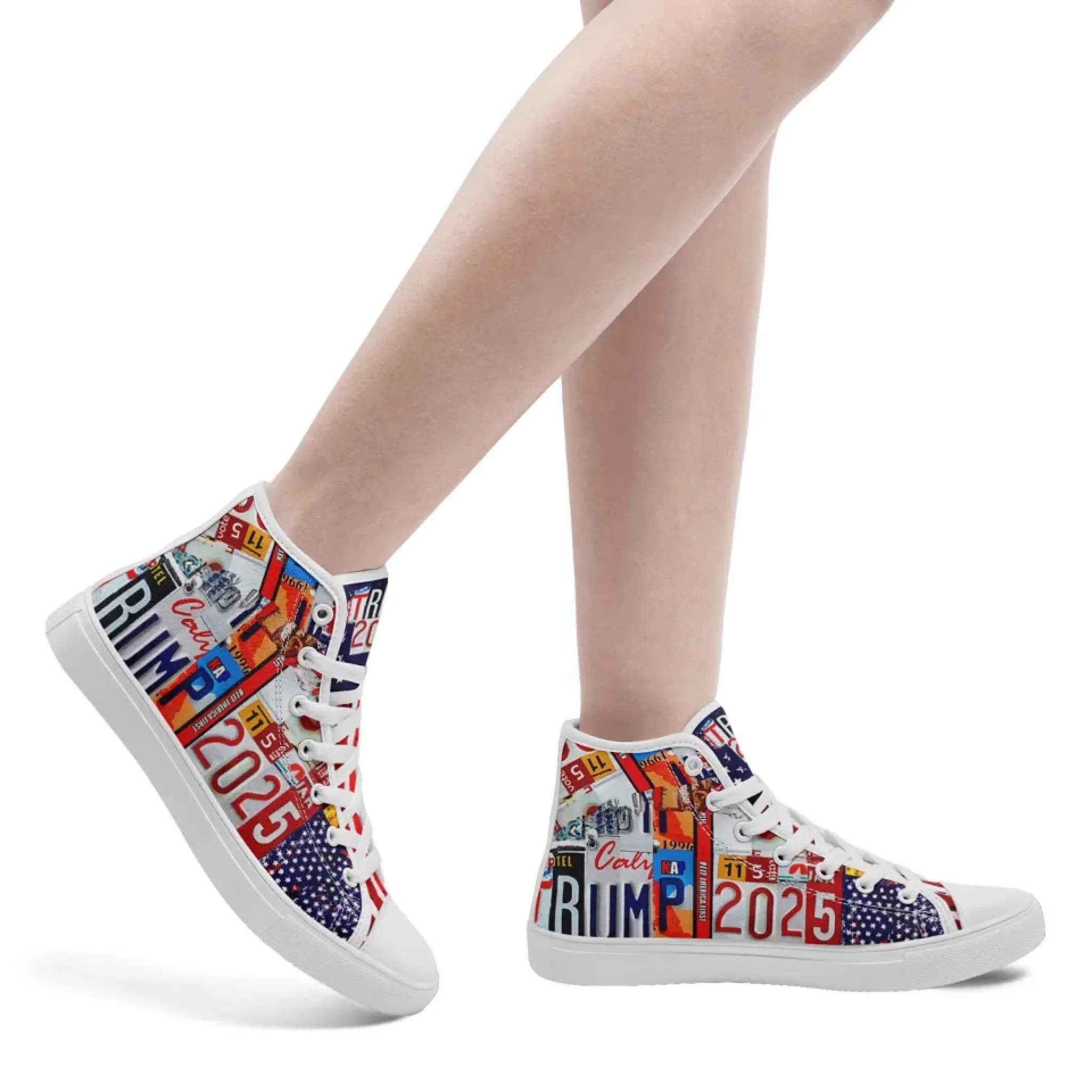 Personalized Trump 2025 Sneakers, Custom Stylish High Top Shoes, Comfortable Unisex Shoes