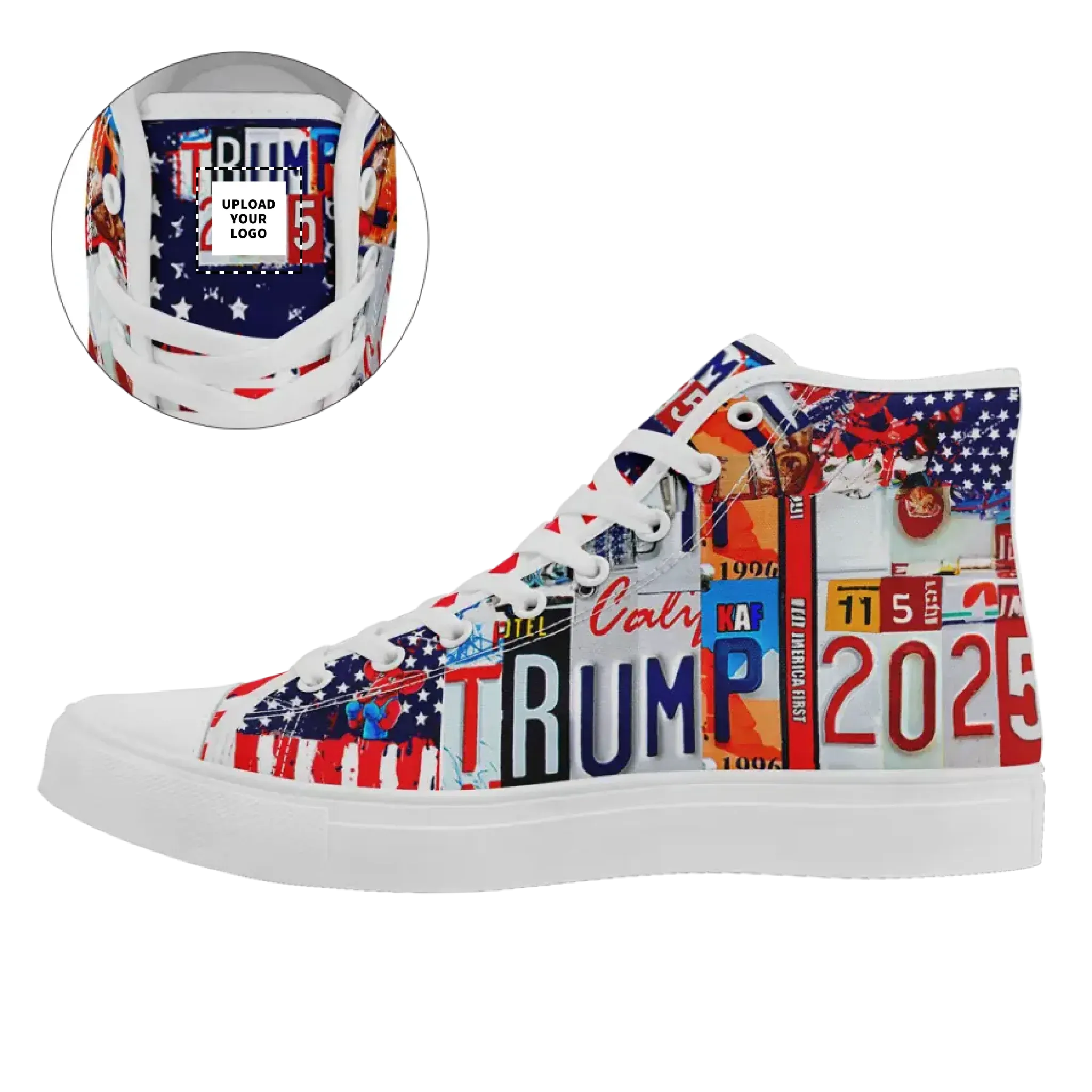 Personalized Trump 2025 Sneakers, Custom Stylish High Top Shoes, Comfortable Unisex Shoes