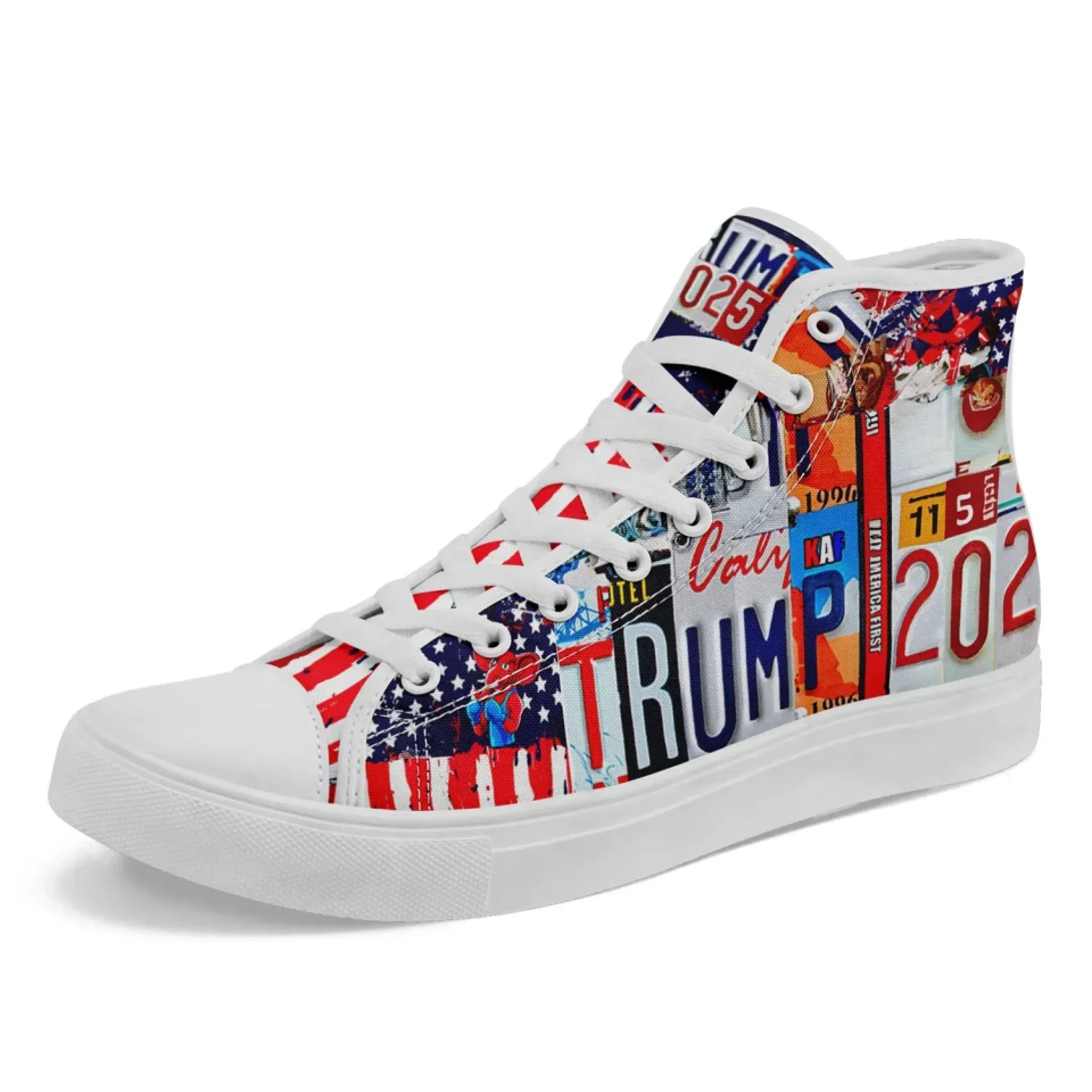 Personalized Trump 2025 Sneakers, Custom Stylish High Top Shoes, Comfortable Unisex Shoes