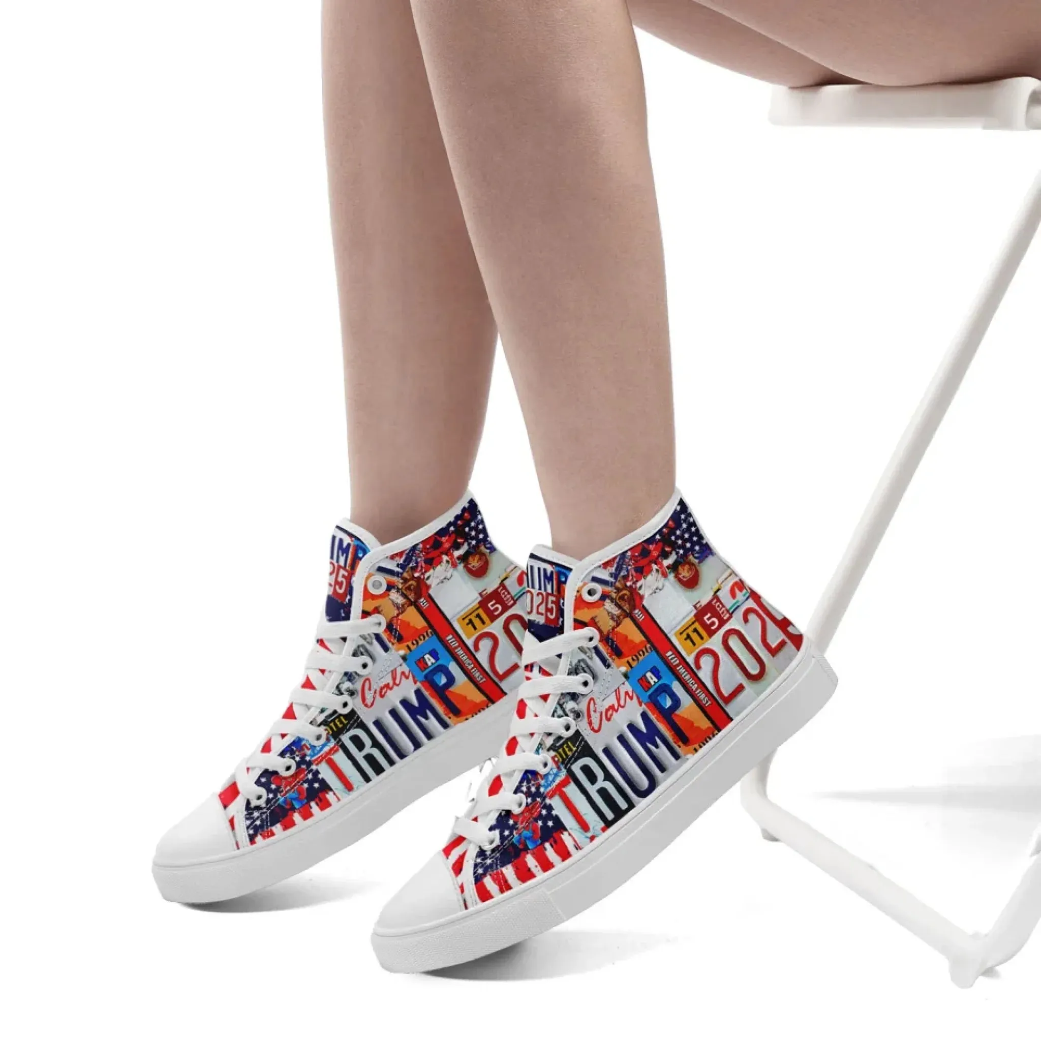 Personalized Trump 2025 Sneakers, Custom Stylish High Top Shoes, Comfortable Unisex Shoes
