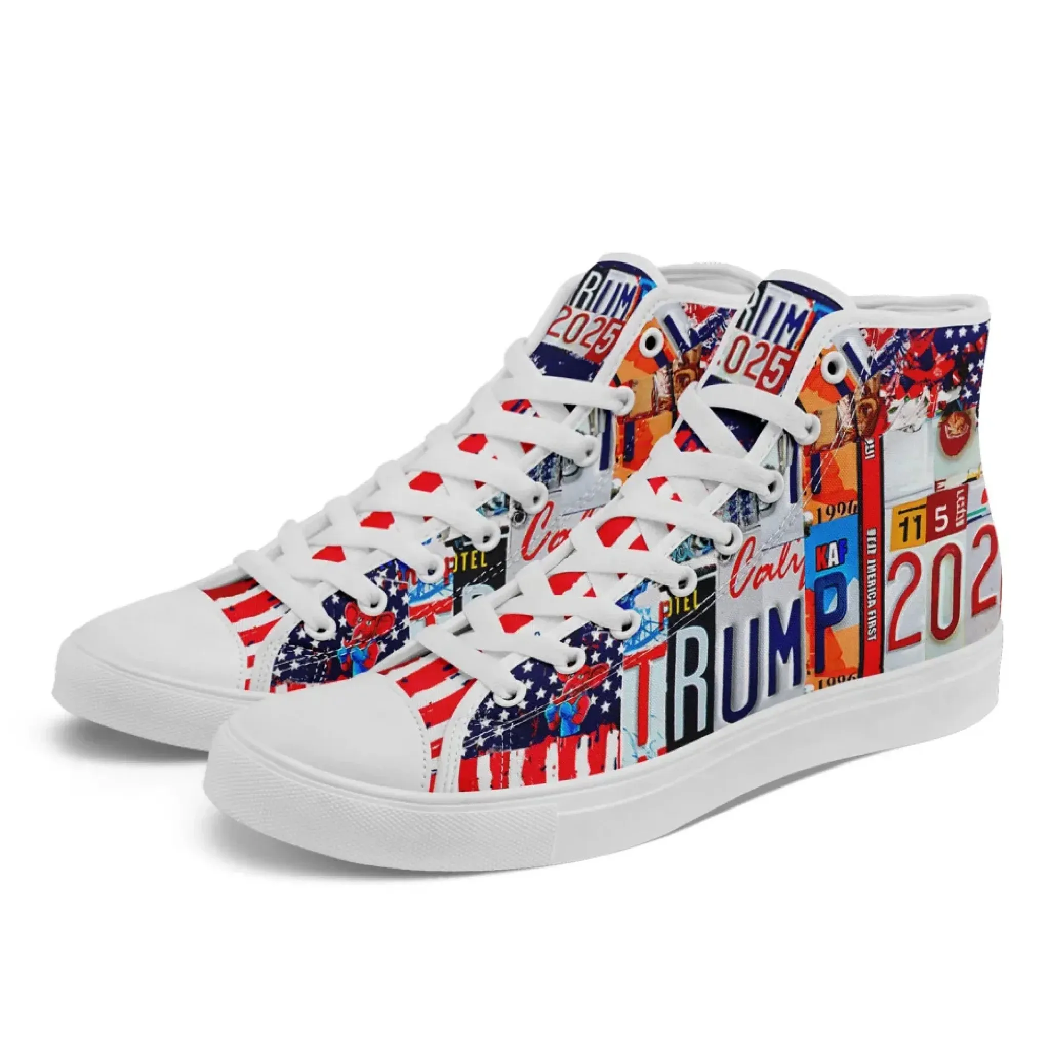 Personalized Trump 2025 Sneakers, Custom Stylish High Top Shoes, Comfortable Unisex Shoes