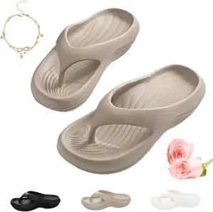 Pillow Arch Support Flip Flops for Women, Summer Comfort Non-Slip Lightweight Orthopedic Flip Flops Beach Walking Sandals