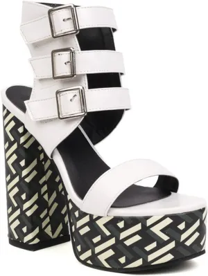 Platform Chunky Heels for Women Girl Block High Heeled Sandals Ball Dress Evening Dance Shoes Pumps Multi Buckle Gifts for Women