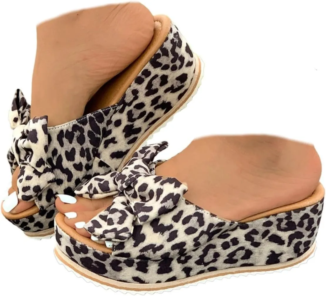 Platform Slide Sandals for Women 2025 Wide Width Comfortable Open-Toe Cork Casual & Dressy Summer Shoes Orthopedic Flip Flops Boho Beach Vacation Arch Support Slip On Wedge Sandals