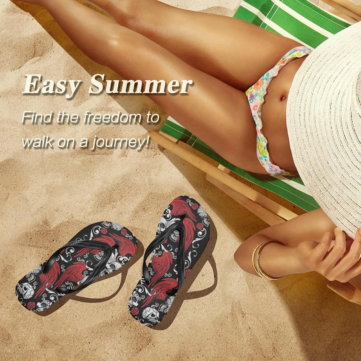 Poeticcity Flip Sandal Men Women Flip Flops for Hotel Spa Home Slippers Bedroom Travel S-XXL