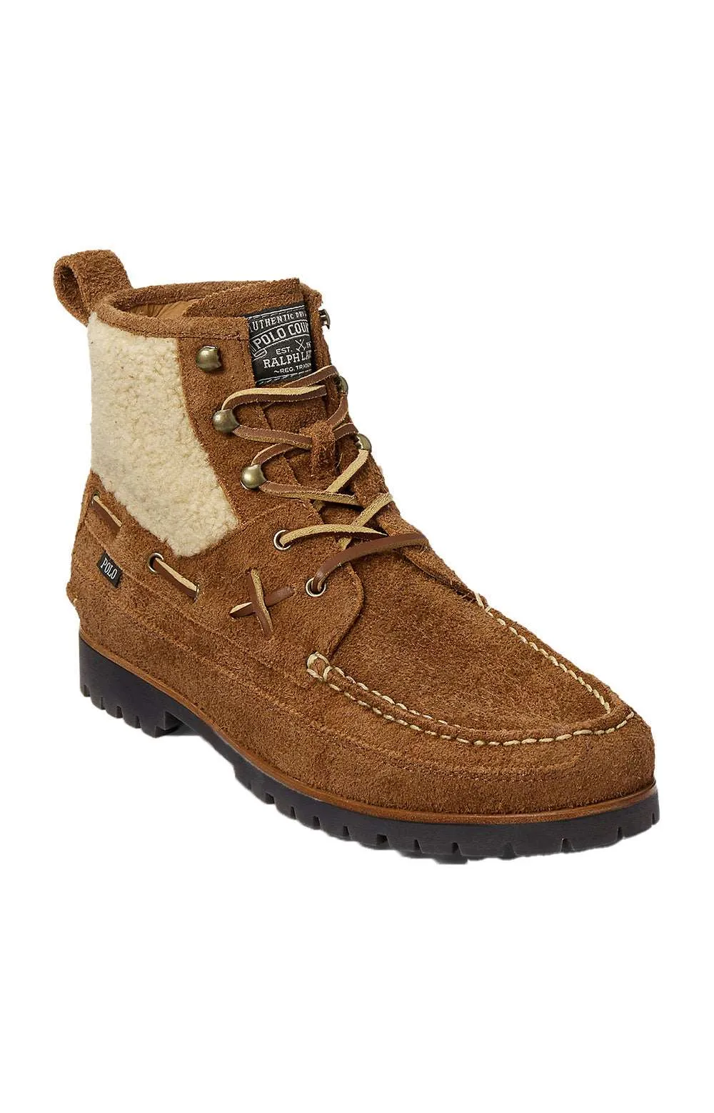 Polo Ralph Lauren Suede & Vegan Shearling Mid Boots Teak