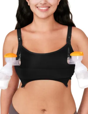 Pumping Bra Hands Free Comfort PatentedClasps Nursing and Pumping Bra in One Seamless Breast Pump Bra All Day Wear
