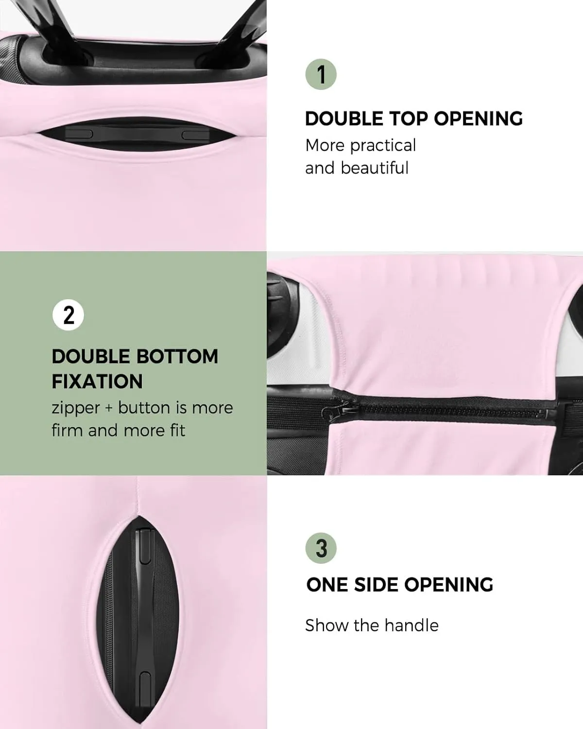 Pure Pink Suitcase Cover - Waterproof Stretch Travel Luggage Cover, Simple Solid Color Luggage Covers Washable Luggage Protector Suitcase Cover Fits 19-21 Inch Luggage