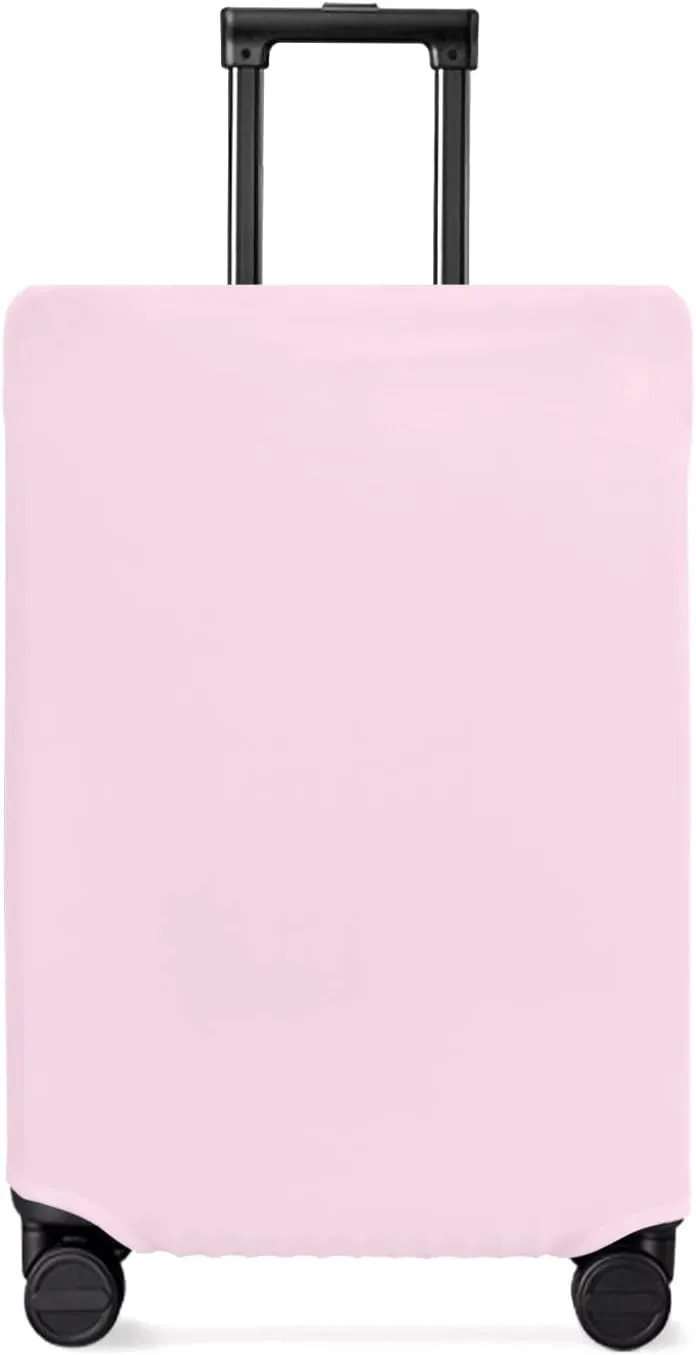Pure Pink Suitcase Cover - Waterproof Stretch Travel Luggage Cover, Simple Solid Color Luggage Covers Washable Luggage Protector Suitcase Cover Fits 19-21 Inch Luggage