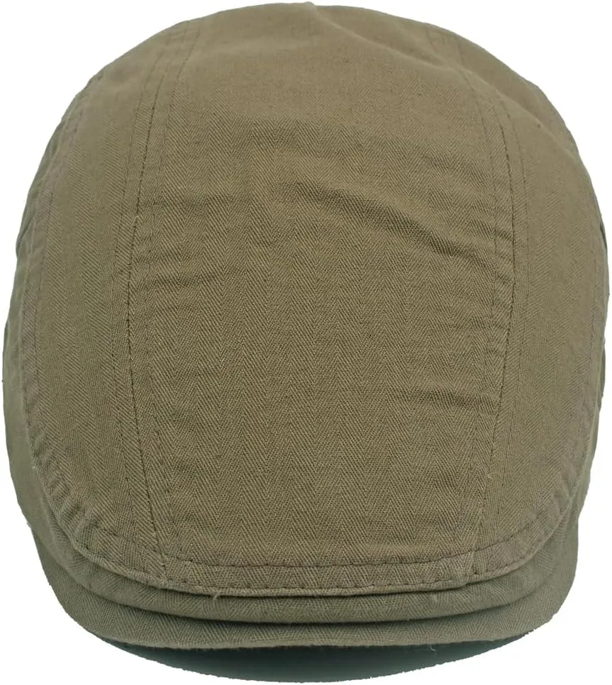 Quanhaigou Men's Cotton Flat Ivy Gatsby Newsboy Driving Hat Adjustable Irish Cabbie Ivy Driving Hunting Cap