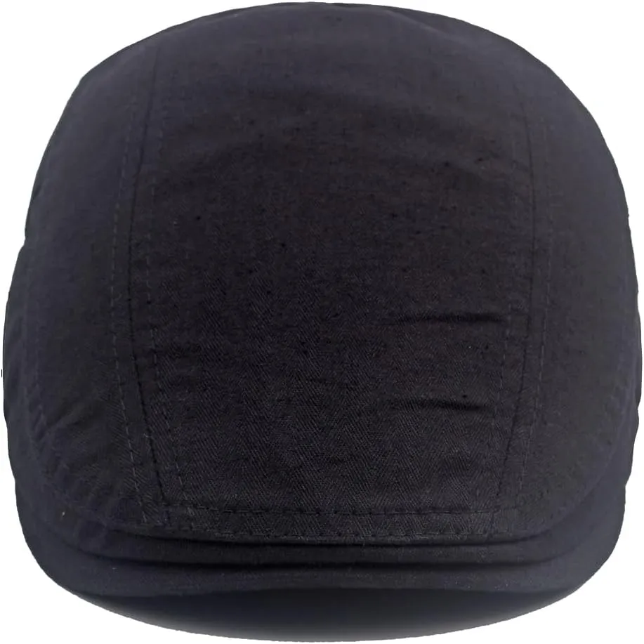 Quanhaigou Men's Cotton Flat Ivy Gatsby Newsboy Driving Hat Adjustable Irish Cabbie Ivy Driving Hunting Cap