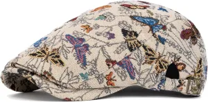 Quanhaigou Men's Cotton Flat Ivy Gatsby Newsboy Driving Hat Adjustable Irish Cabbie Ivy Driving Hunting Cap