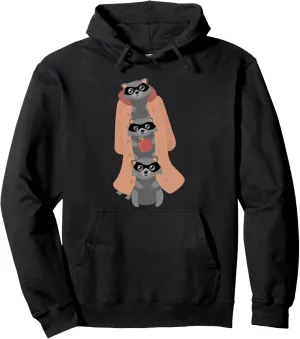 Raccoons in a Trench Coat - Funny Trash Pandas Pullover Hoodie
