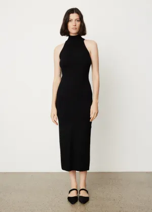 Ribbed Neck Wool Dress
