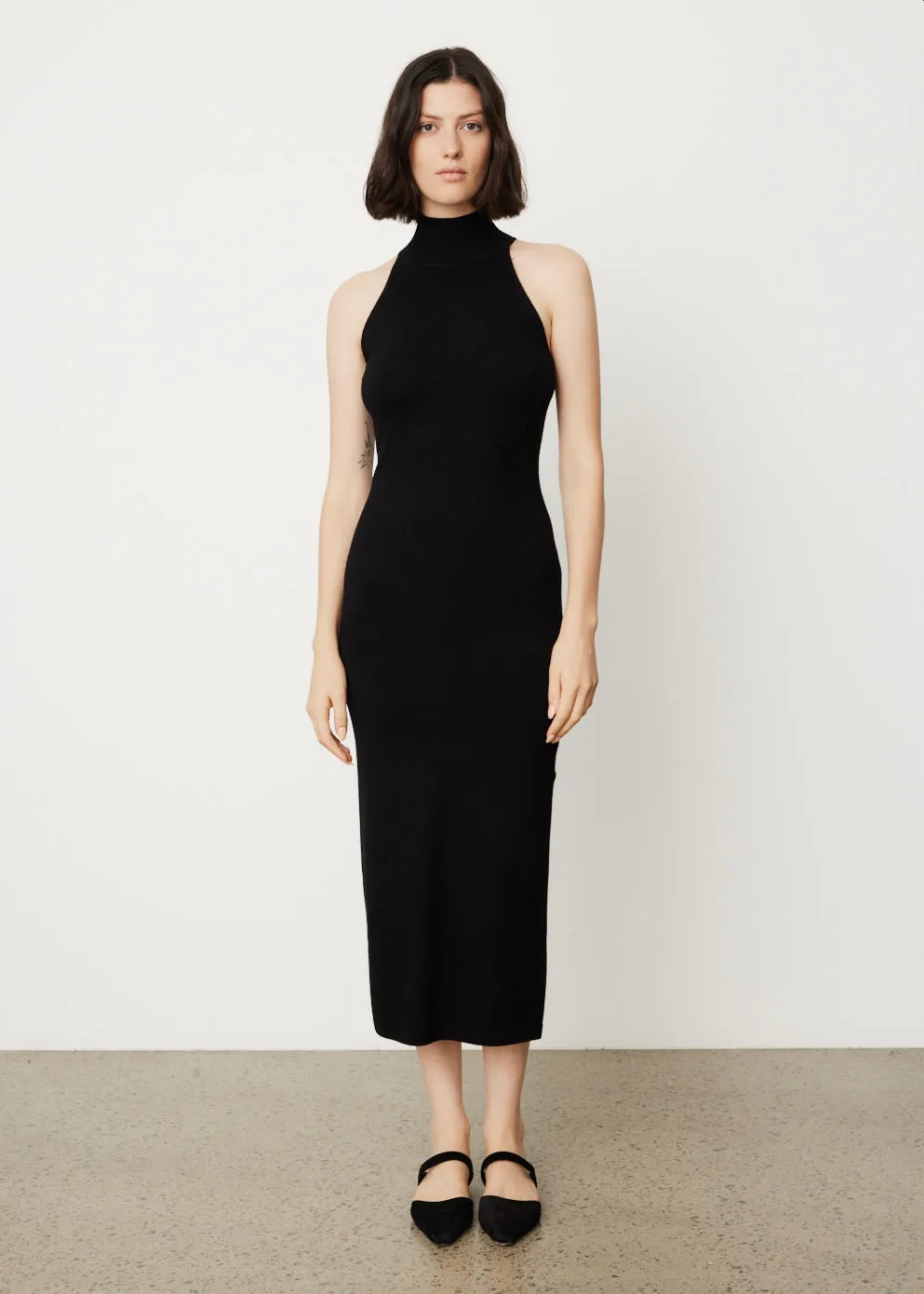 Ribbed Neck Wool Dress