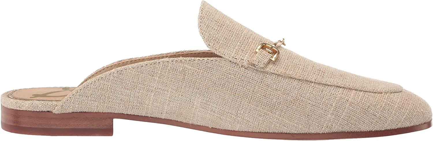 Sam Edelman Linnie Natural Golden Accented Slip On Rounded Toe Fashion Mules