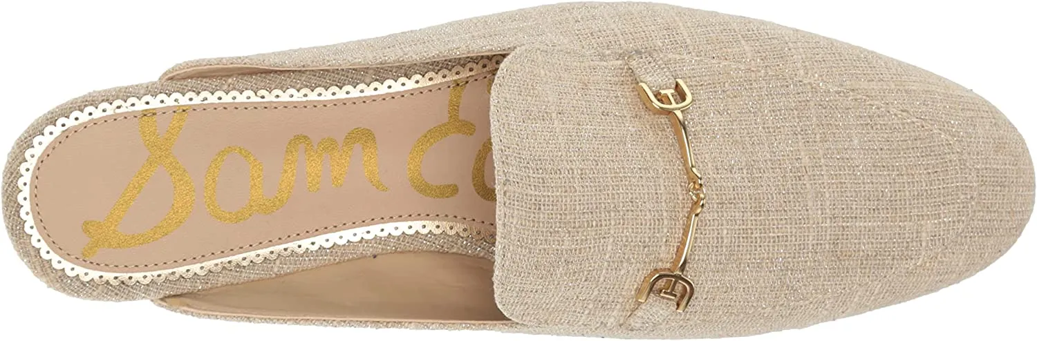 Sam Edelman Linnie Natural Golden Accented Slip On Rounded Toe Fashion Mules