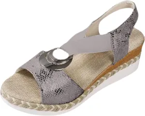 Sandals for Women 2025 Dressy Wedge Open Toe Ankle Strap Sandals Platform Low Wedge Sandal Comfortable Breathable Shoes Classic Lightweight for Summer Faux Leather Casual Shoes
