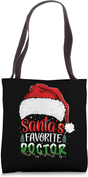 Santa's Favorite Doctor Funny Christmas Doctors Tote Bag