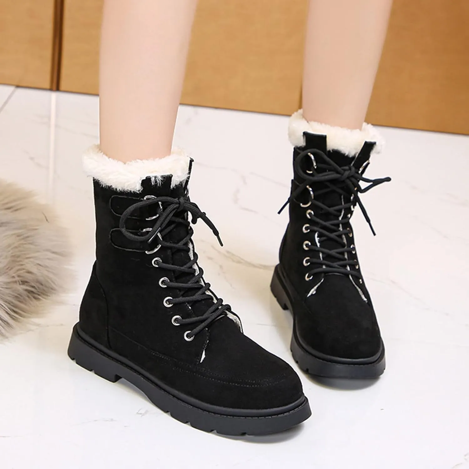 SBGMoSJ Waterproof Winter Boots Women Zipper Womens Winter Boots Waterproof Zipper Fuzzy Knee High Winter Boots for Women Women's Winter Boots Winter Dress Boot for Women 2023