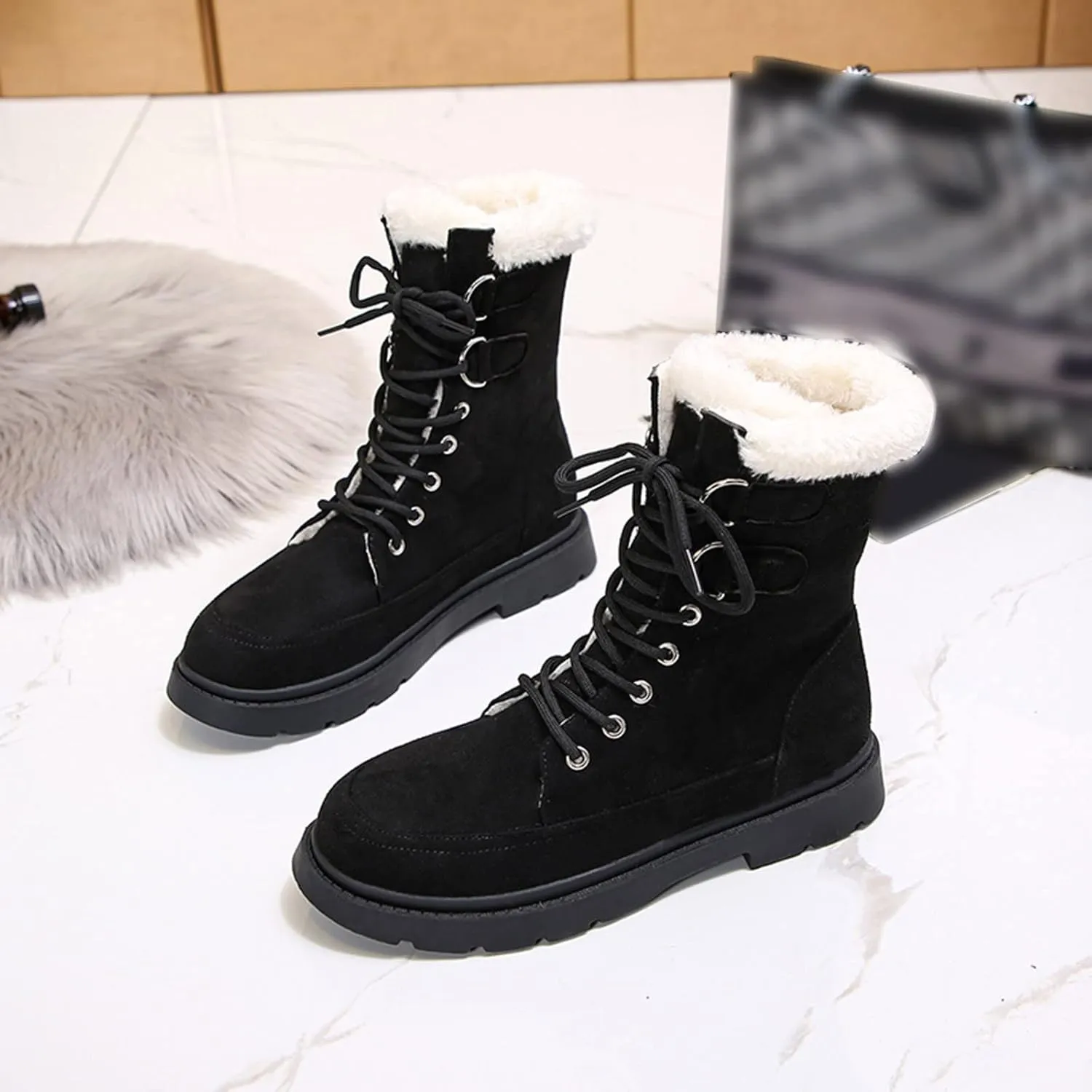 SBGMoSJ Waterproof Winter Boots Women Zipper Womens Winter Boots Waterproof Zipper Fuzzy Knee High Winter Boots for Women Women's Winter Boots Winter Dress Boot for Women 2023