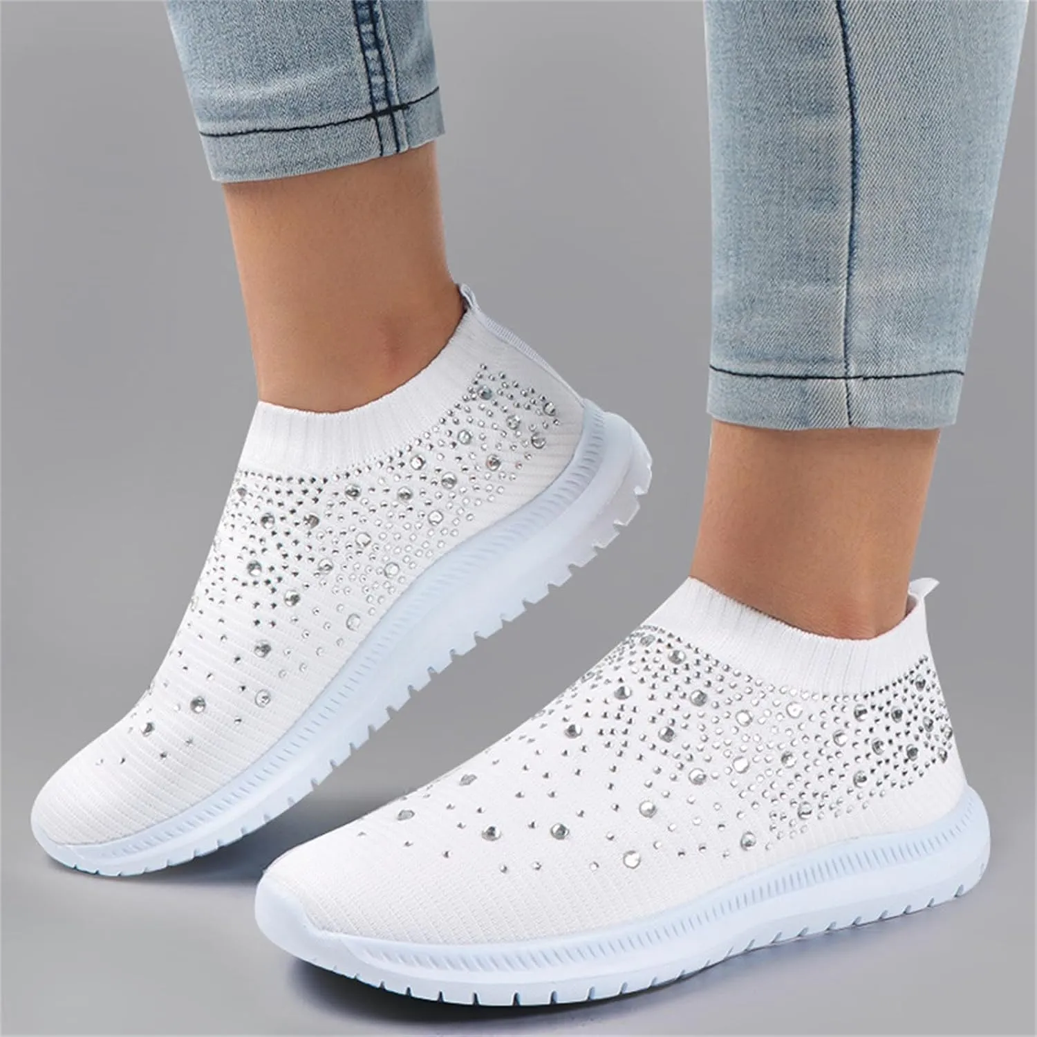 Shoes For Women Sneakers Slip On Walking Shoes Slip Resistant Travel Shoes Breathable Upper Gym Workout Fashion Sneakers