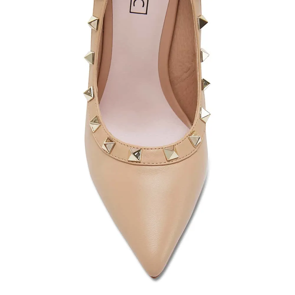 Sierra Heel in Nude Leather