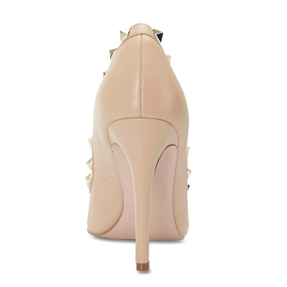 Sierra Heel in Nude Leather