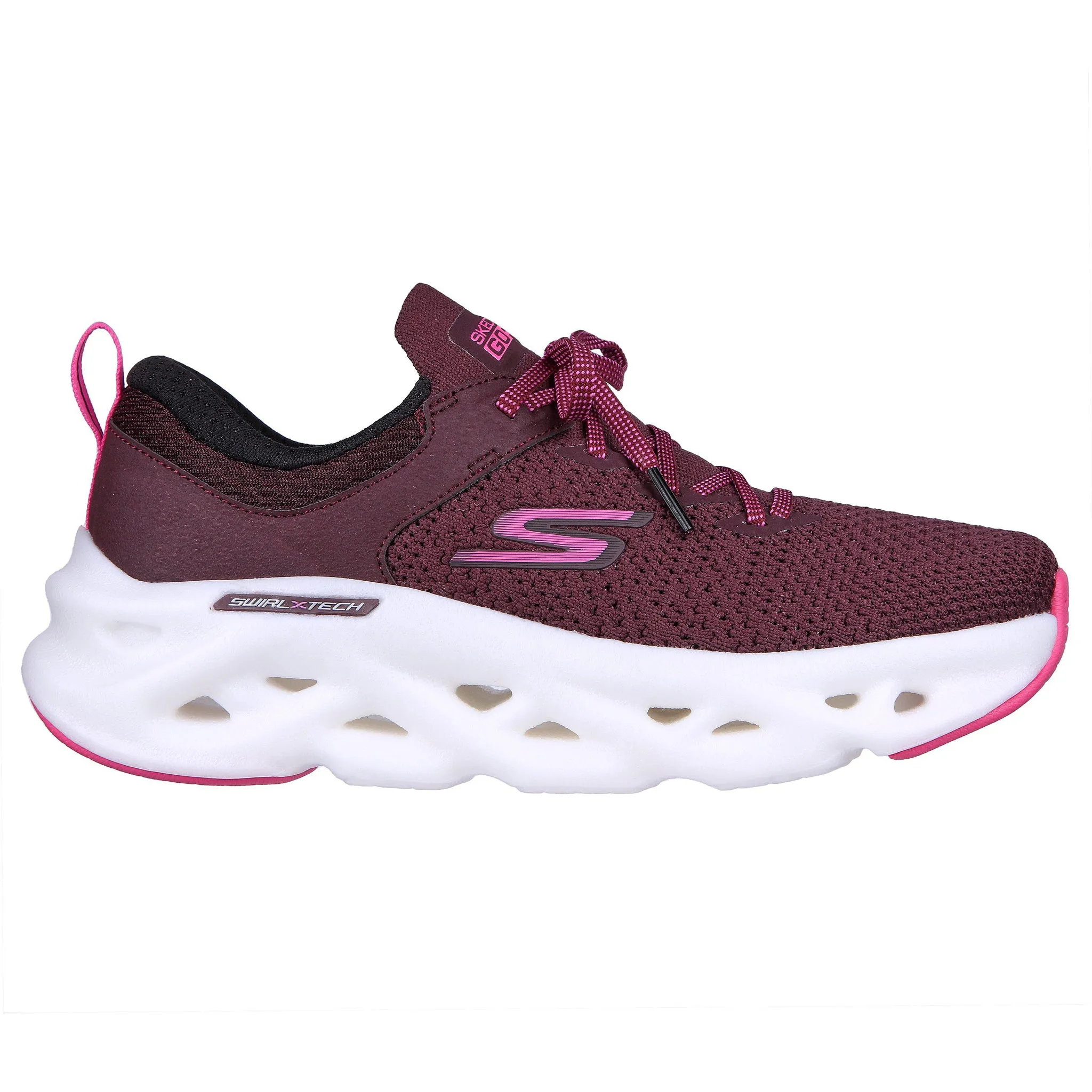 Skechers Women's 128793 GOrun Swirl Tech Dash Charge Burgundy Athletic Shoes