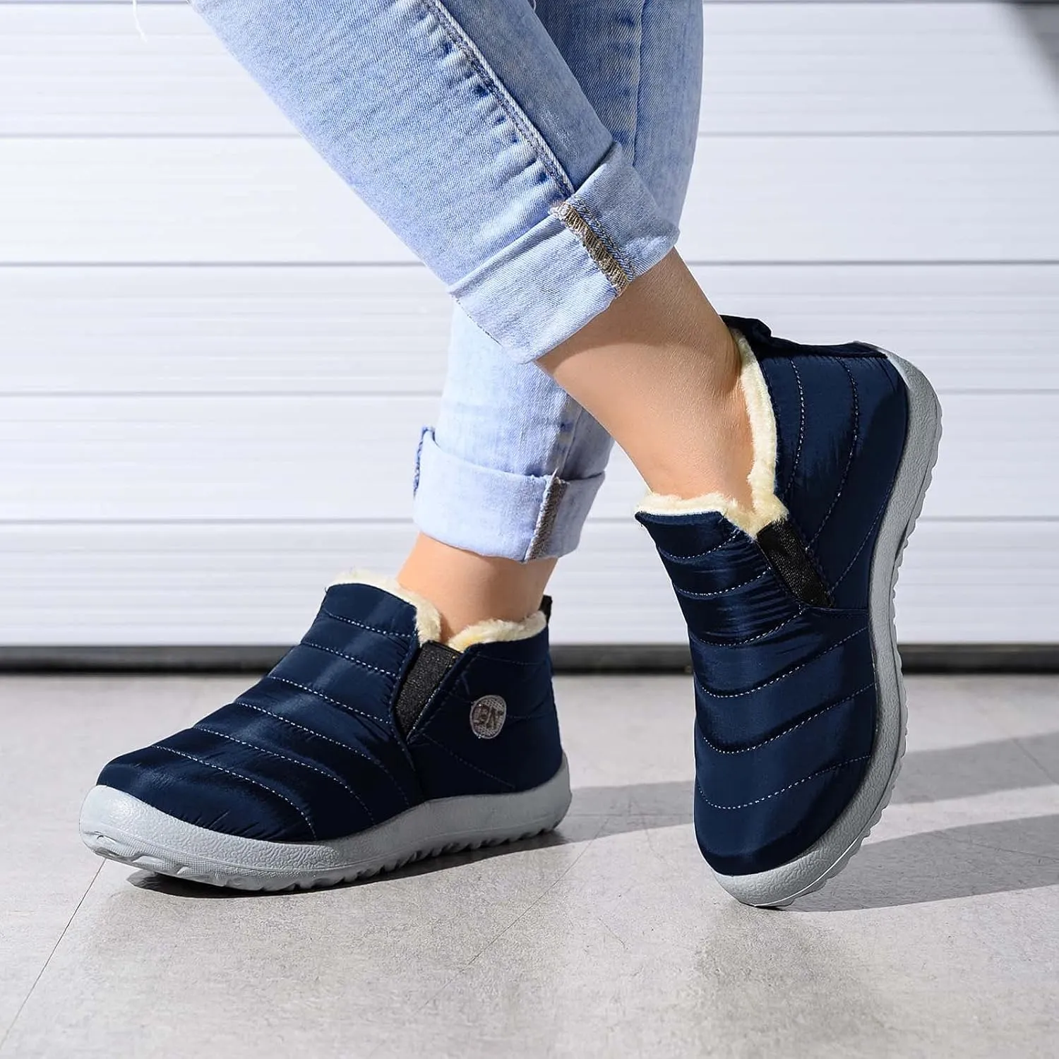 Snow Boots for Women Womens Snow Boots Winter Warm Booties Fur Lined Anti-Slip Ankle Boots Outdoor Waterproof Booties
