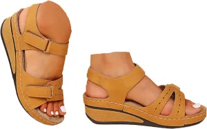 Soft & Stylish Wedge Sandals for Effortless Comfort 2025 Leather Orthopedic Walking Platform Sandals Dressy Summer