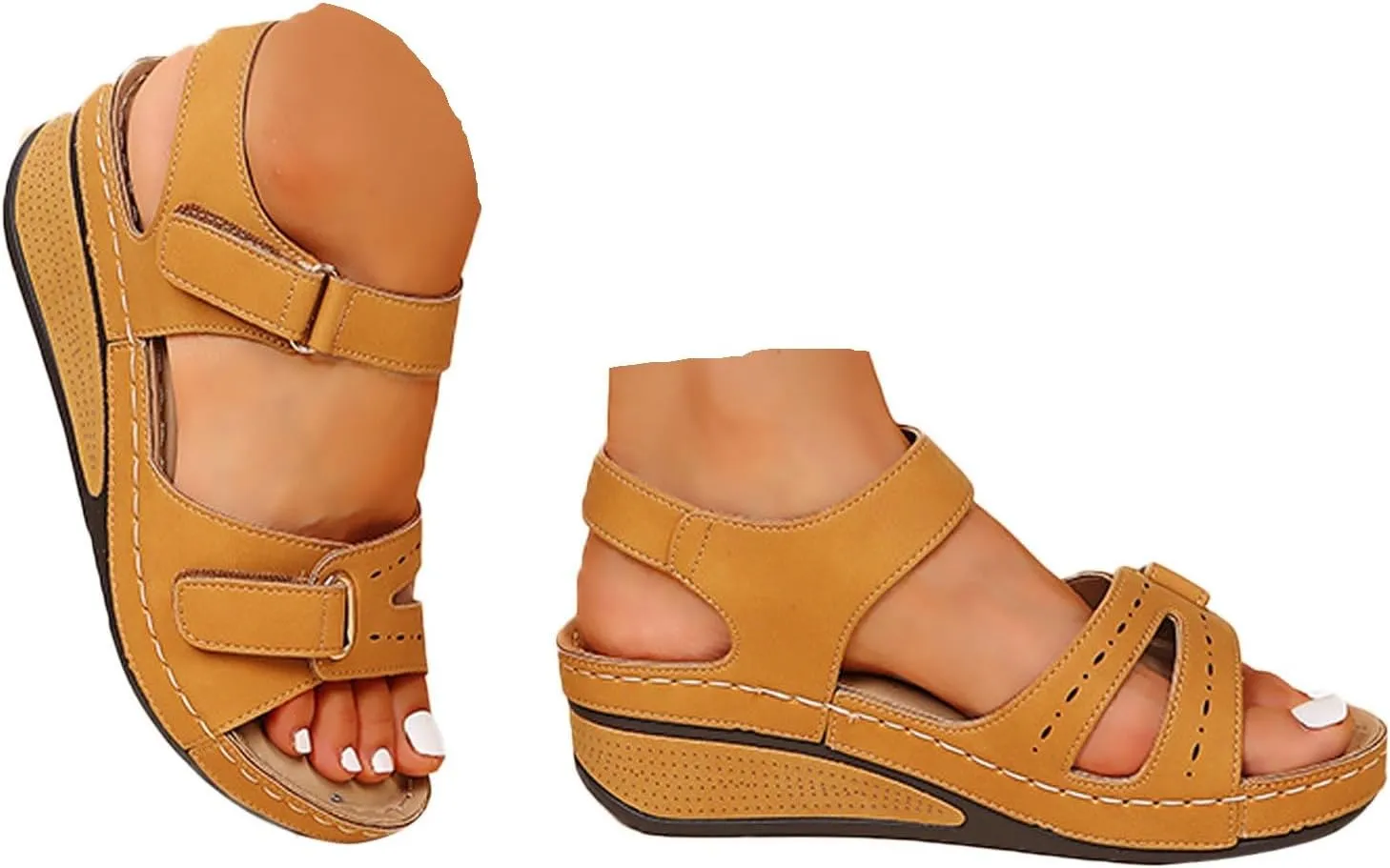 Soft & Stylish Wedge Sandals for Effortless Comfort 2025 Leather Orthopedic Walking Platform Sandals Dressy Summer