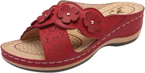 SuanlaTDS Wedge Sandals for Women Summer Dressy Open Toe Platform Orthopedic Sandals with Arch Support Casual Low Wedges Heels Summer Beach Slide Sandals Comfortable Outdoor Shoes