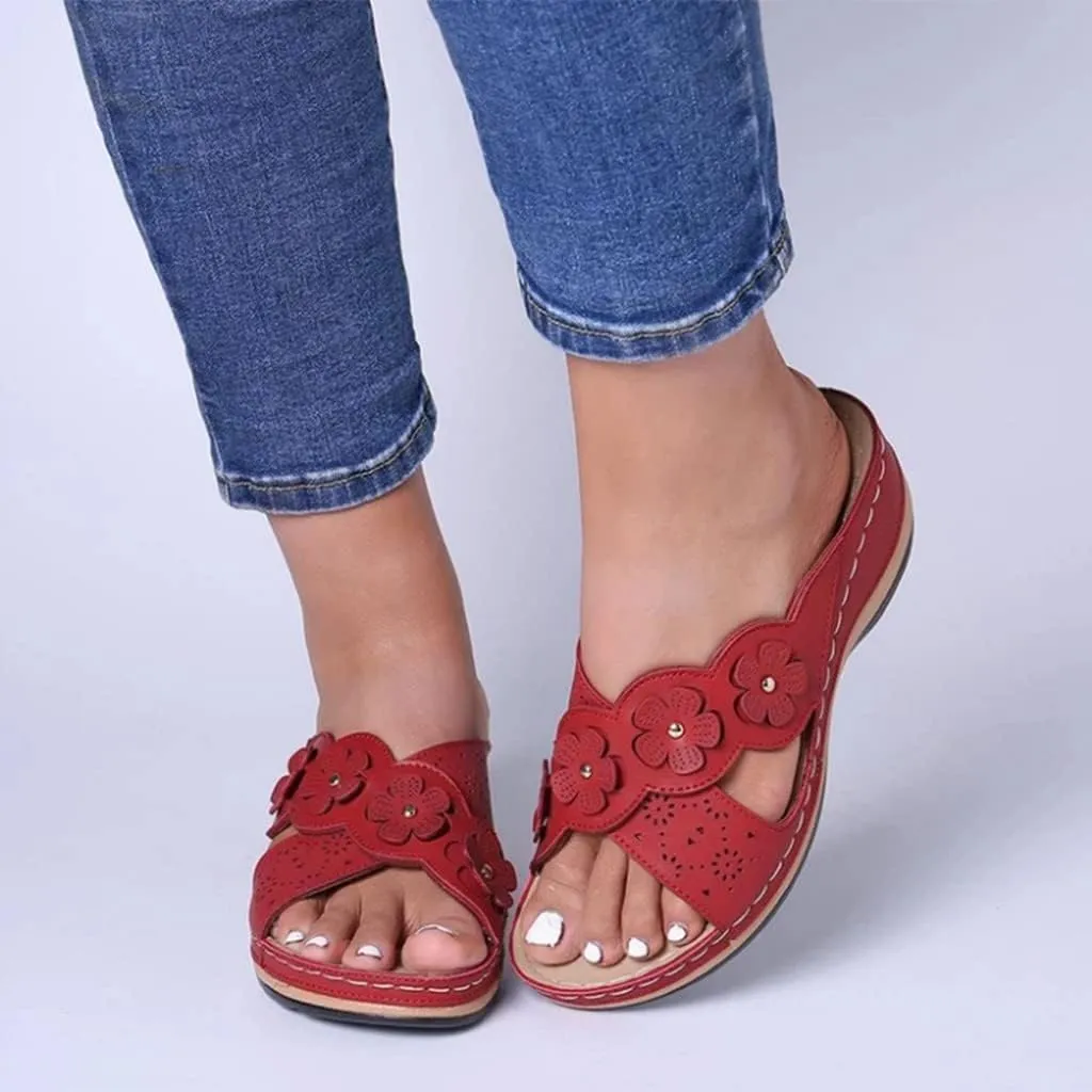 SuanlaTDS Wedge Sandals for Women Summer Dressy Open Toe Platform Orthopedic Sandals with Arch Support Casual Low Wedges Heels Summer Beach Slide Sandals Comfortable Outdoor Shoes