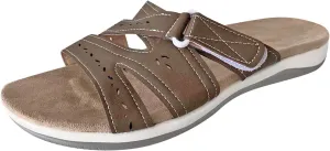 SuanlaTDS Women's Comfortable Orthopedic Sandals with Arch Support Adjustable Open Toe Orthotic Walking Shoes Flat Outdoor Casual Summer Beach Boho Platform Low Heels Slide Sandals
