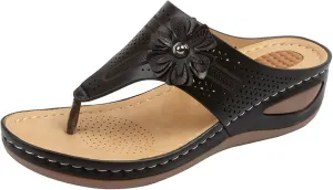 SuanlaTDS Womens Orthopedic Flip Flops Wedge Sandals with Arch Support Comfortable Platform Slip On Slides 2025 Dressy Summer Beach Walking Shoes Open Toe Elegant Party Slide Sandal