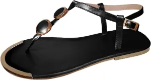 Summer Beach Sandals for Women Rhinestone Flat Thong T-Strap Flip Flops Comfortable Slip-On Casual Walking Summer Shoe