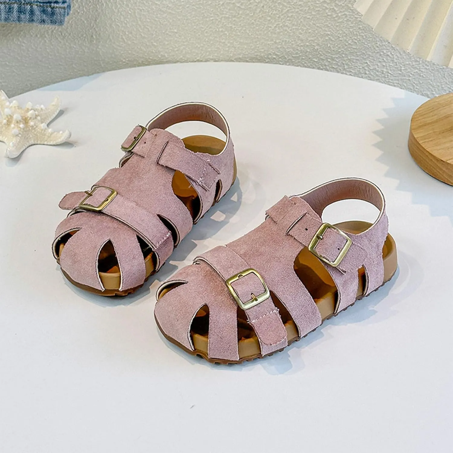 Summer Dress Shoes for Girls Children's Sandals For Girls Boys Closed Toe Shoes Babies Hollow And Breathable Lightweight Open Toe Beach Holiday Sandals