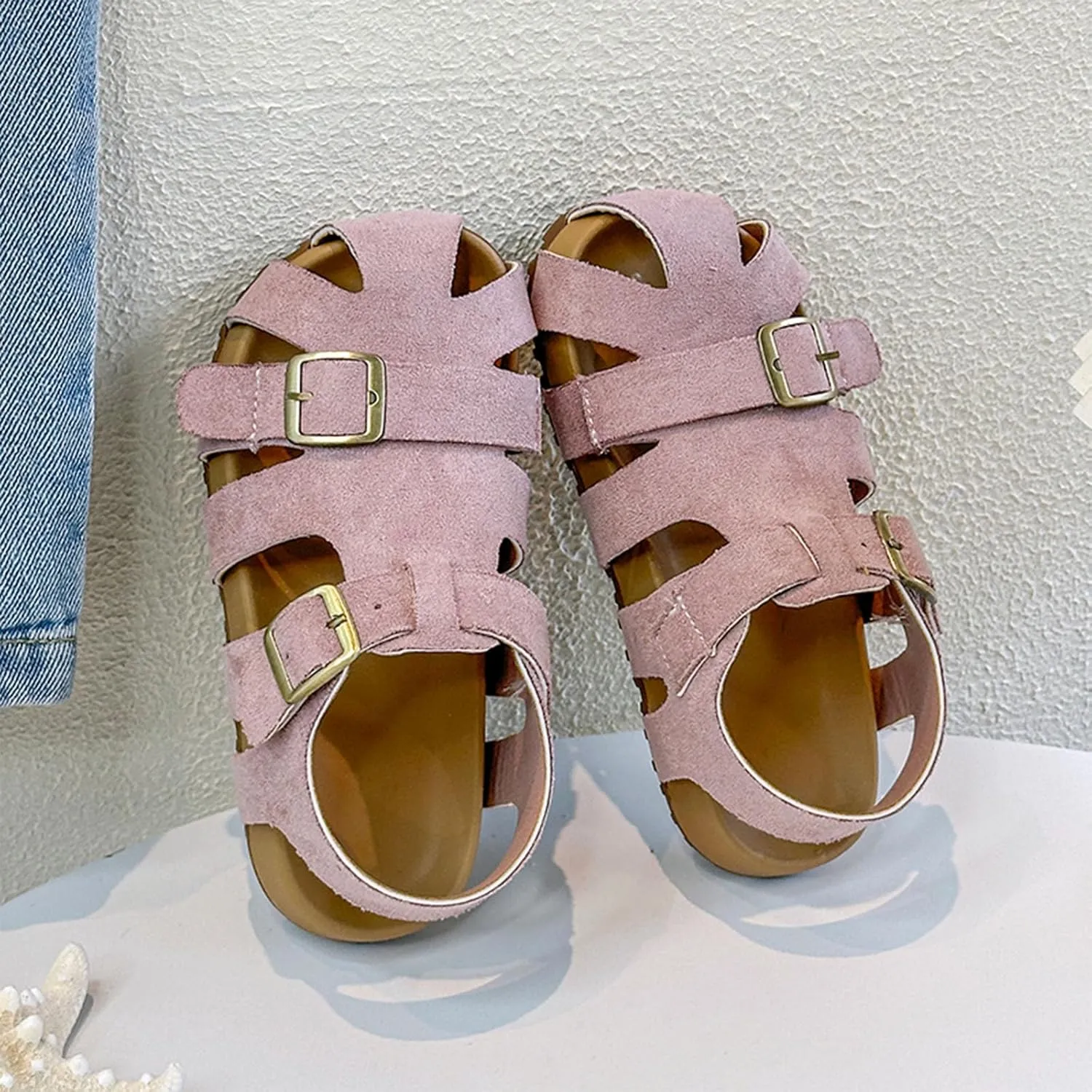 Summer Dress Shoes for Girls Children's Sandals For Girls Boys Closed Toe Shoes Babies Hollow And Breathable Lightweight Open Toe Beach Holiday Sandals