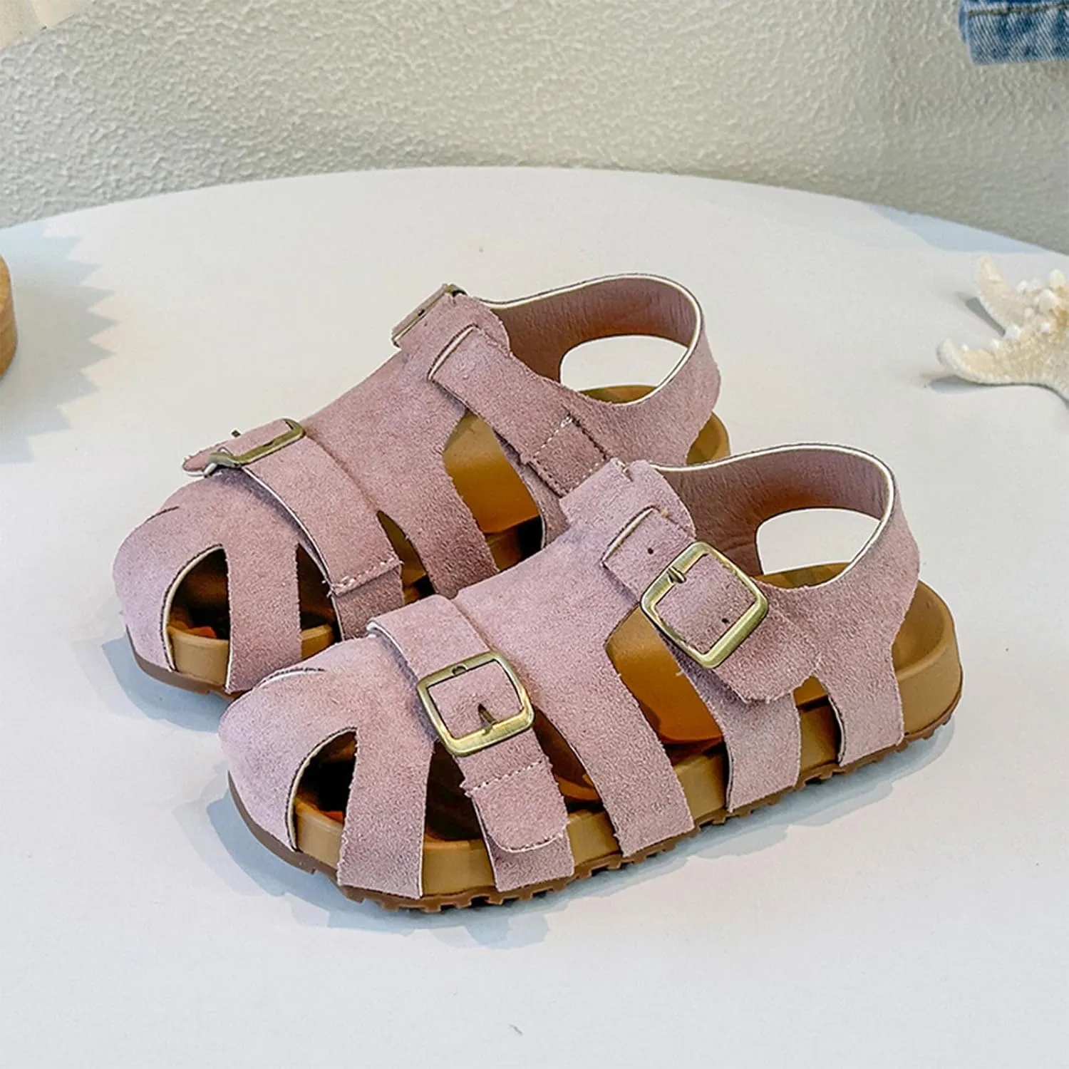 Summer Dress Shoes for Girls Children's Sandals For Girls Boys Closed Toe Shoes Babies Hollow And Breathable Lightweight Open Toe Beach Holiday Sandals
