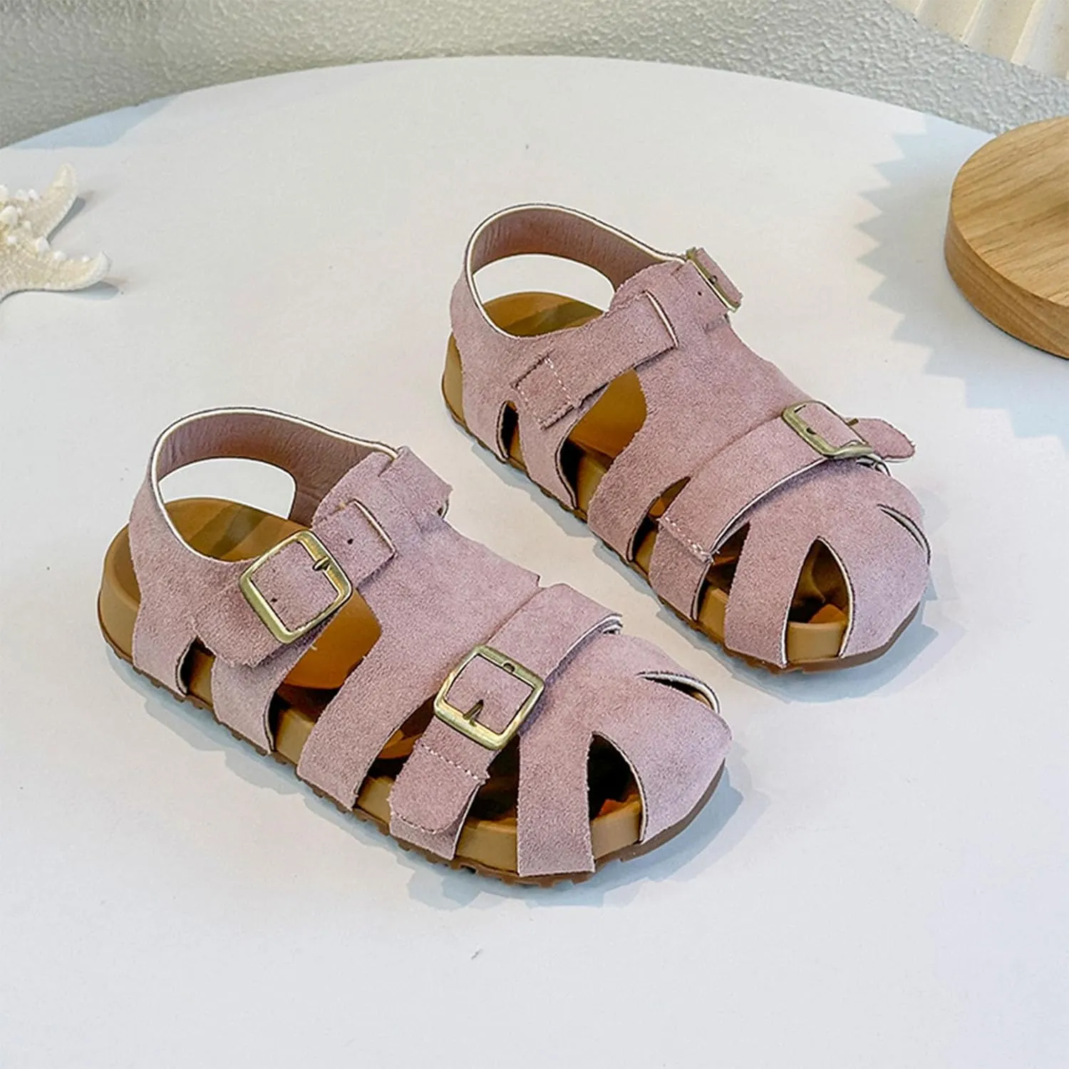 Summer Dress Shoes for Girls Children's Sandals For Girls Boys Closed Toe Shoes Babies Hollow And Breathable Lightweight Open Toe Beach Holiday Sandals