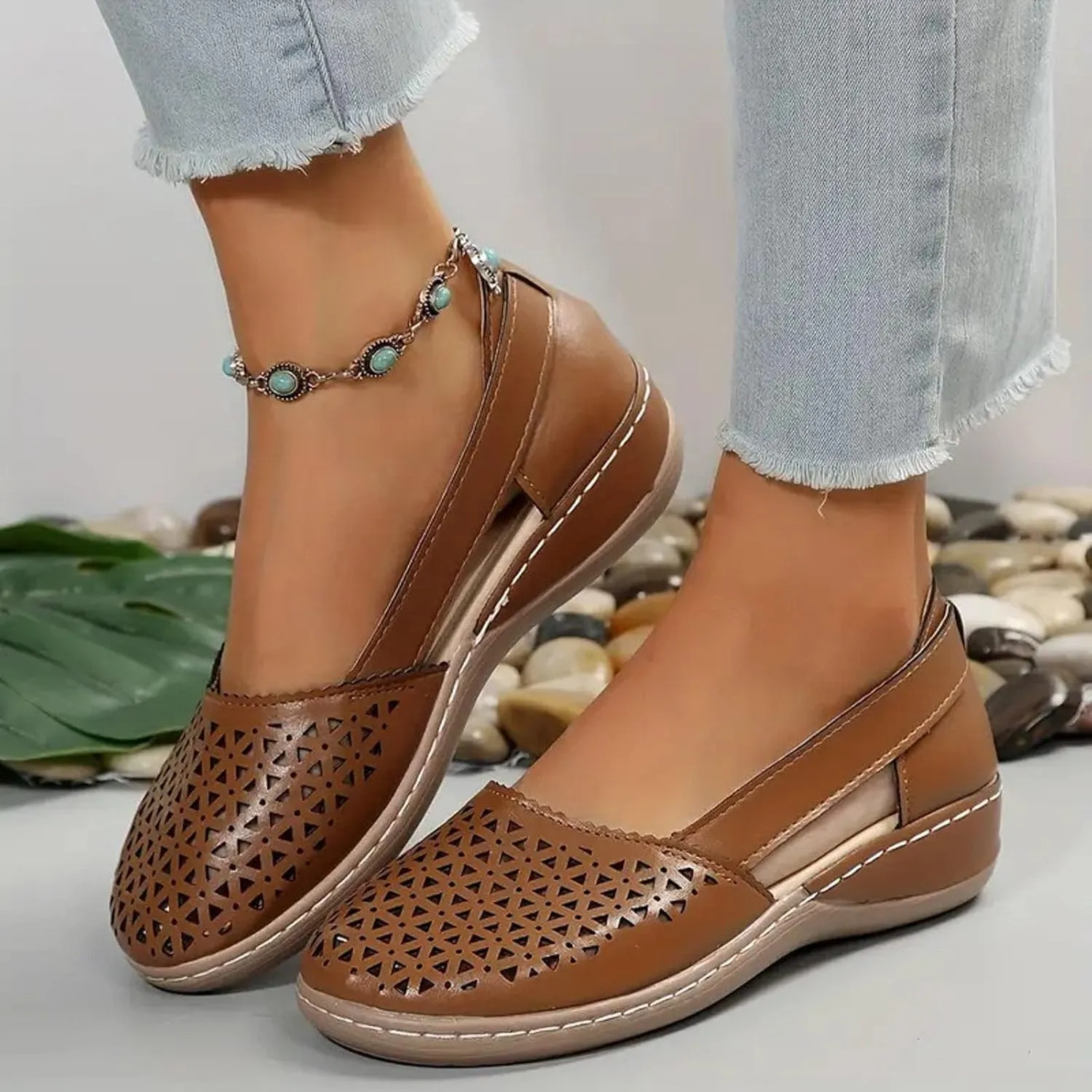 Summer Sandals for Women 2025 New Women's Orthopedic Fisherman Sandal Mesh Wedge Slip on Casual Vacation Shoes with Arch Support for All Day Wear