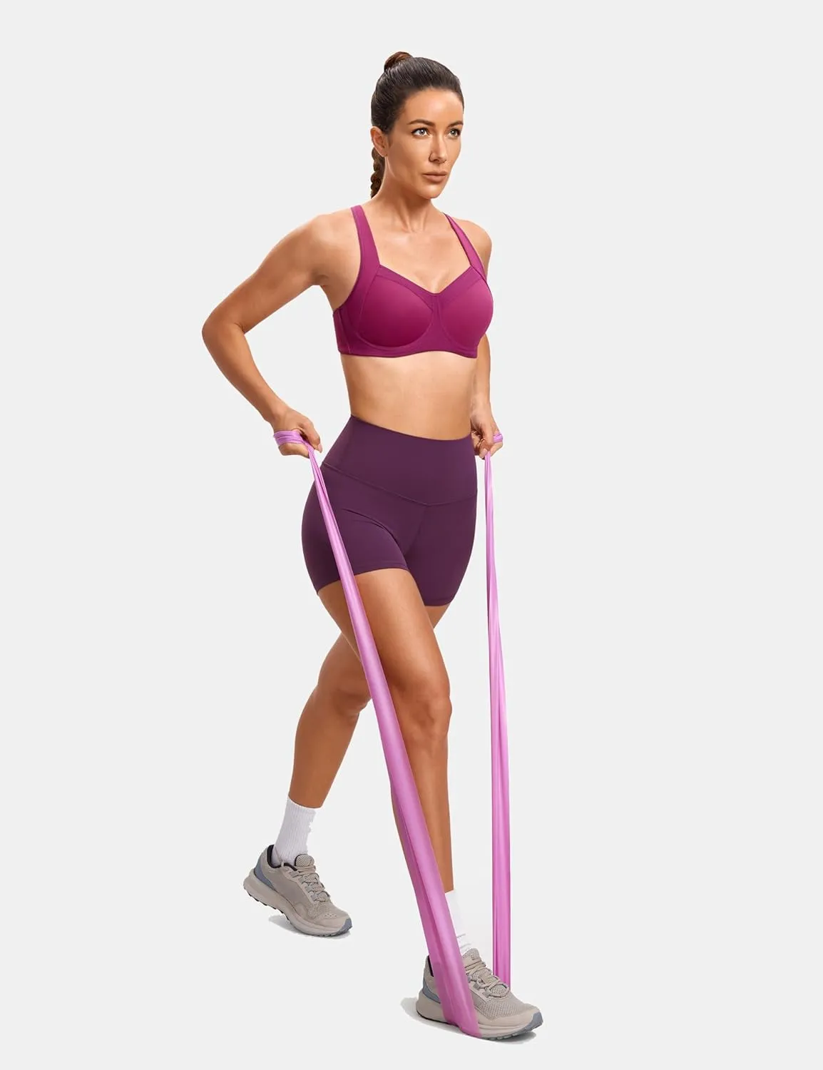 SYROKAN High Impact Sports Bras for Women High Support Unlined Underwire Racerback No Uniboob Workout Bra