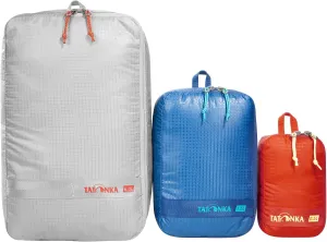 Tatonka Packing Cube Stuffing Bag Zip Set 3  Ultralight and Space-Saving Packing Bag Set with Zip  3 Bags in Various Sizes (Grey/Blue/Black)