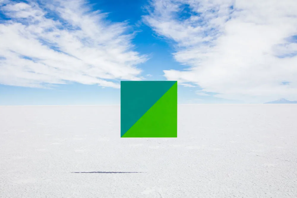 Teal and Green Square