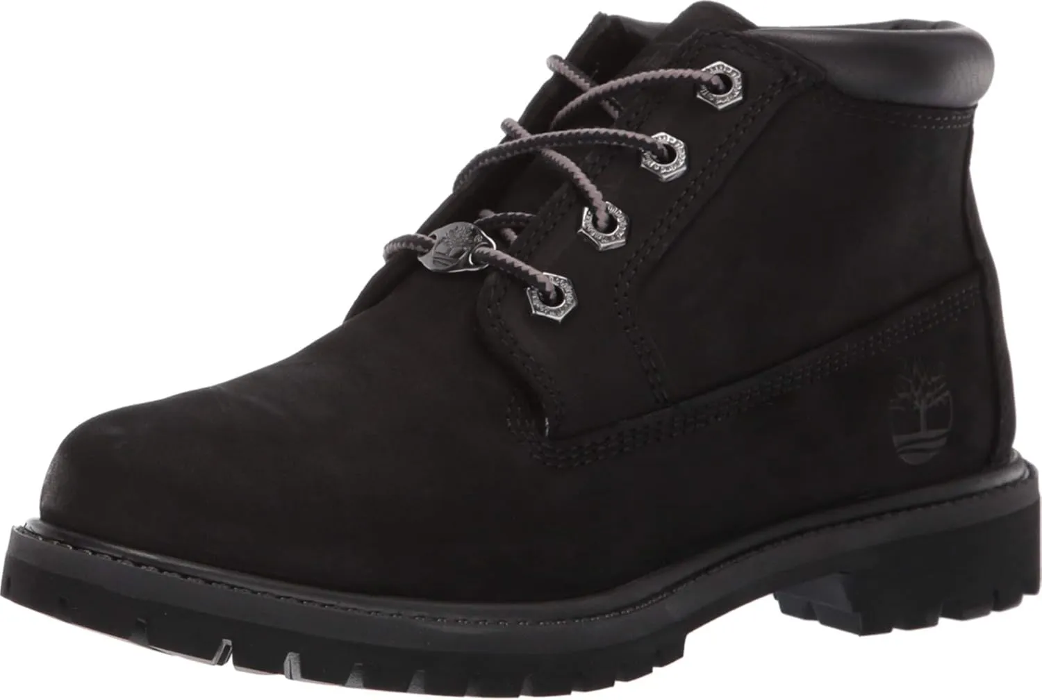 Timberland Nellie Chukka Boots for Women  Full Grain Leather Upper  Removable Footbed  Rubber Outsole Black Nubuck 9.5 B - Medium