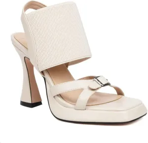 TNXZ Women's Girls Platform High Heels Sandals Square Open Toe Strappy Pumps Elastic Dress Party Summer Shoes Mother's Day Valentine's Day Gift
