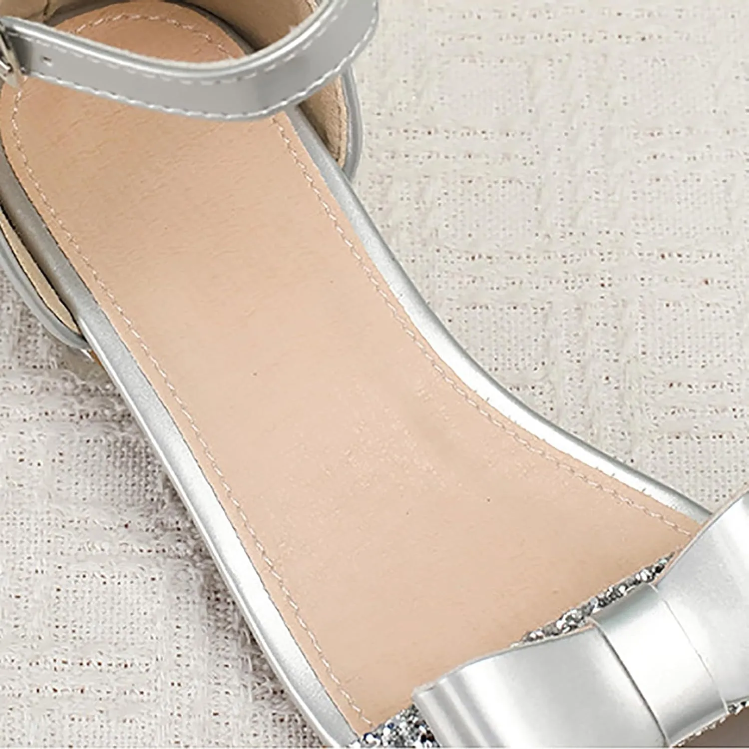 Toddler Boys Girls Double Sandals Girls Shoes Princess Shoes Summer Silver High Heels Students Large And Medium Children Crystal Sandals High Top Summer Outdoor Unisex Child Sport