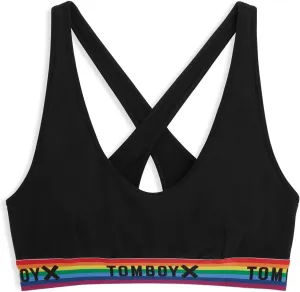 TomboyX All Day Bralette, Micromodal with Low Neck and Criss Cross Straps, Wire-Free (XS to 4X)